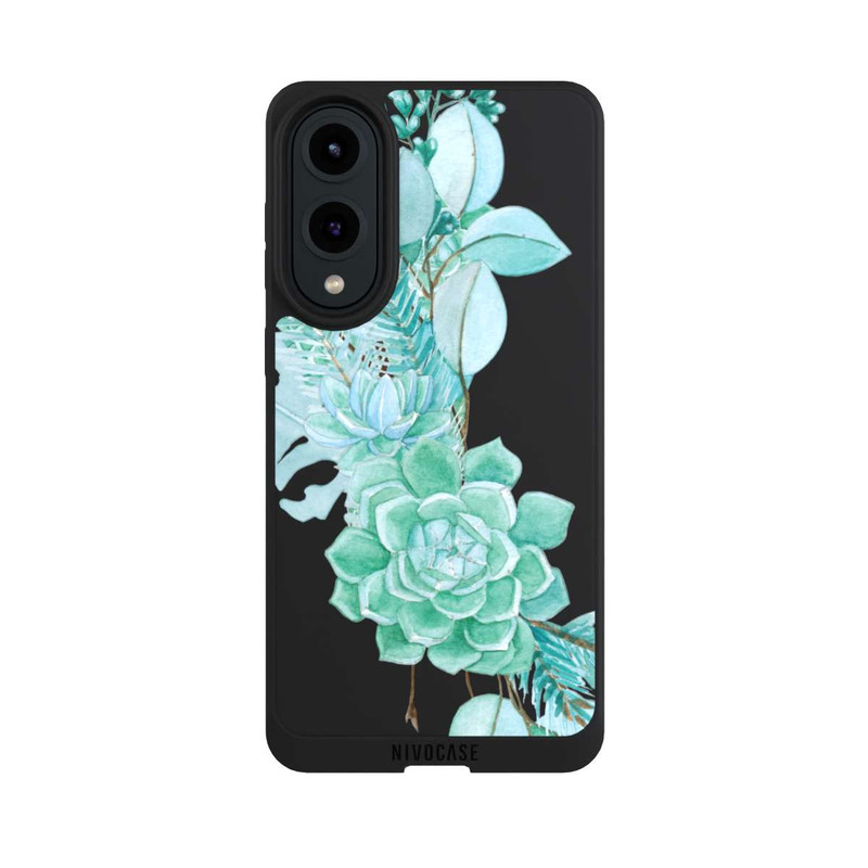 Galaxy S25 Edge NIVOpure Fleurs Vertes Menthes Transparent