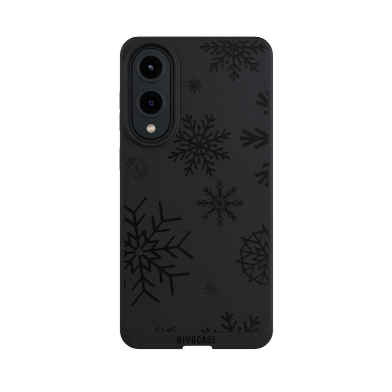 Galaxy S25 Edge NIVOpure Flocons de Neige Bleus sans Fond