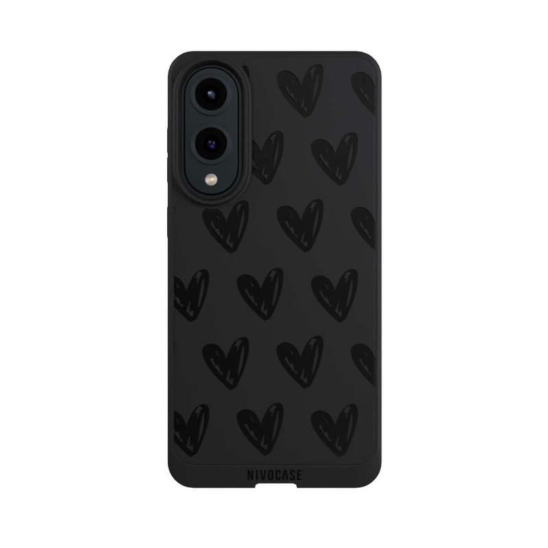 Galaxy S25 Edge NIVOpure Coeurs noirs sans fond