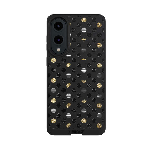 Samsung Galaxy S25 Edge NIVOpure Gold Schwarz Polka Dots