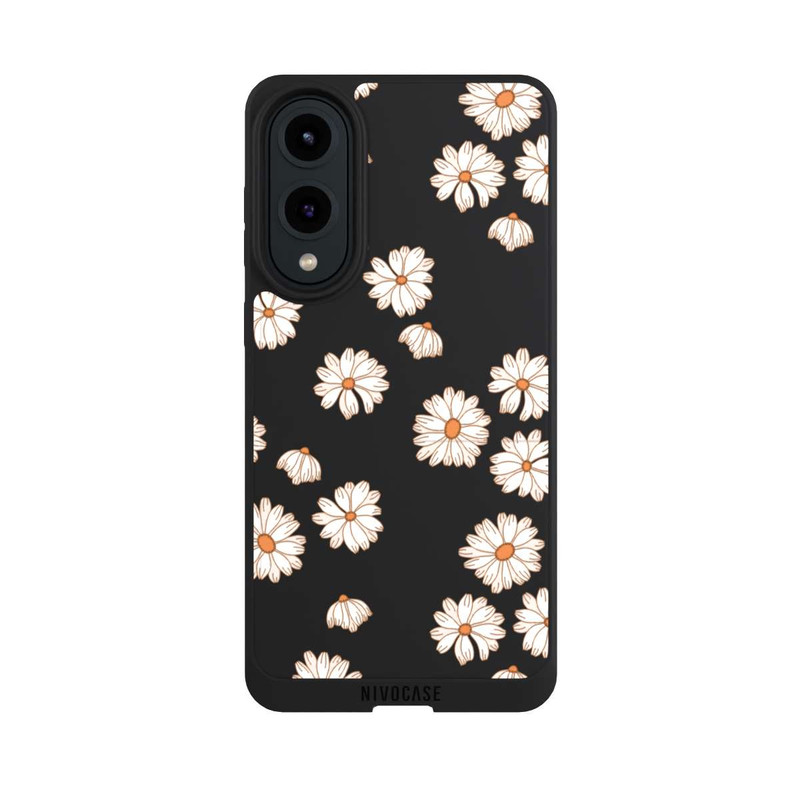 Galaxy S25 Edge NIVOpure Fond Flower Power blanc