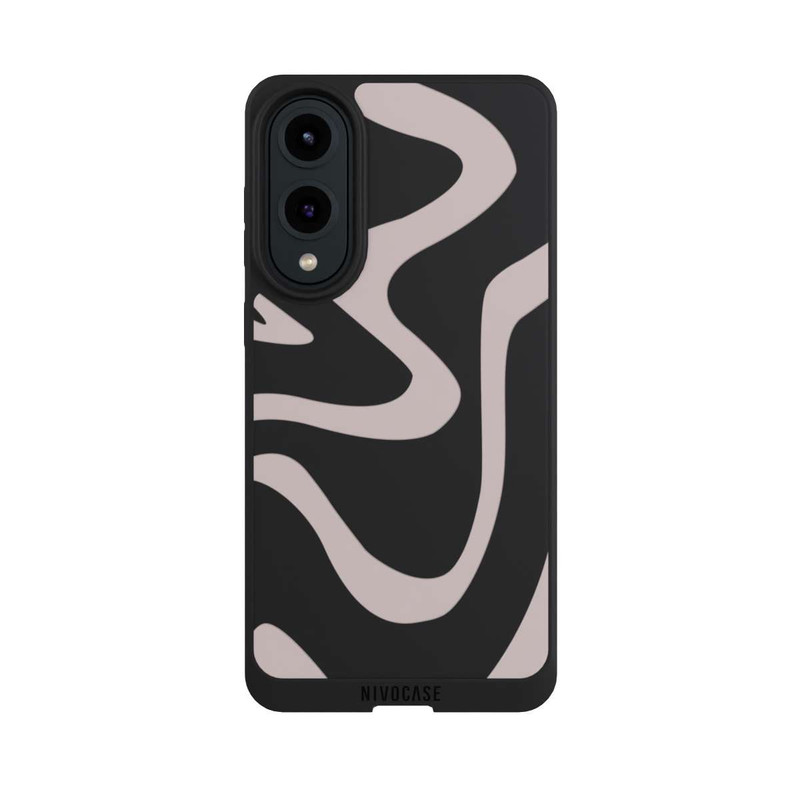 Galaxy S25 Edge NIVOpure Trendy Lines Brown Transparent