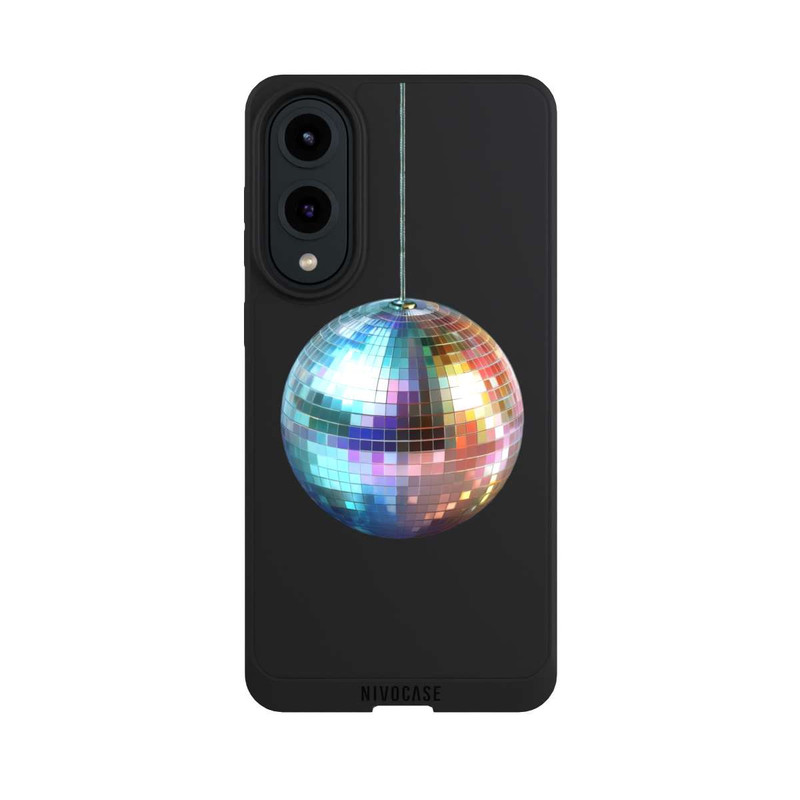 Galaxy S25 Edge NIVOpure Disco Balls Party Blue Gold Transparent with AI