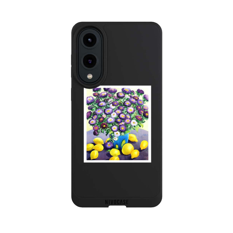 Galaxy S25 Edge NIVOpure Purple Asters and Lemons by Christopher Ryland