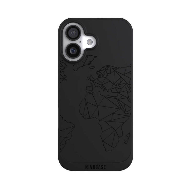 iPhone 17 NIVOpure Polygon Map Black transparent