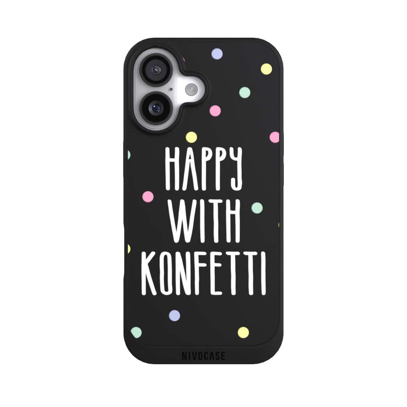 iPhone 17 NIVOpure Happy with Konfetti White ohne Hintergrund