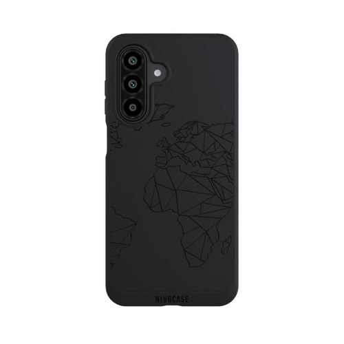 Samsung Galaxy A17 5G NIVOpure Polygon Weltkarte Schwarz ohne Hintergrund