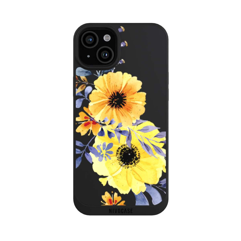 iPhone 15 Plus NIVOpure Gelbe schwedische Blumen