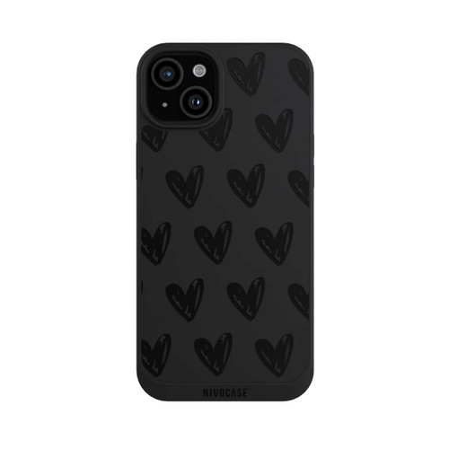 Apple iPhone 15 Plus NIVOpure Herzen Schwarz ohne Hintergrund