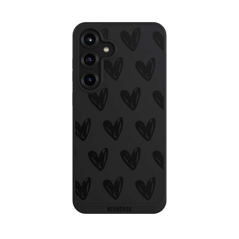 Galaxy S25 + NIVOpure Herzen Schwarz ohne Hintergrund