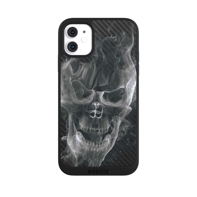 iPhone 11 NIVOpure rauchender Totenkopf Carbon