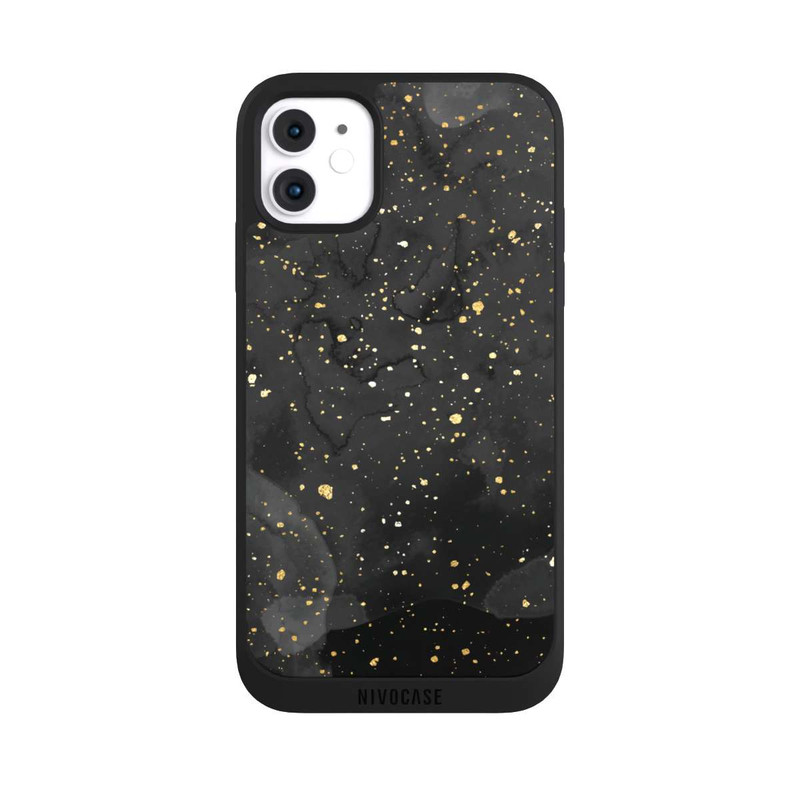 iPhone 11 NIVOpure Marble Black Gold Look Sparkle