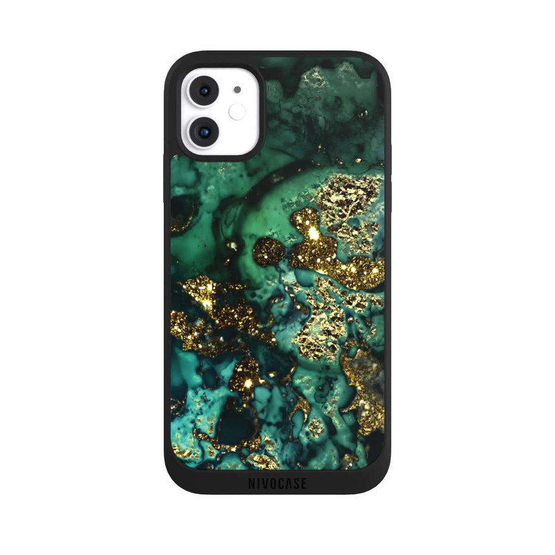 iPhone 11 NIVOpure Cyan Glitzer Marmorlook