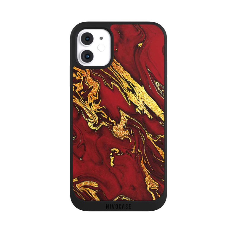 iPhone 11 NIVOpure Marbre Rouge Doré