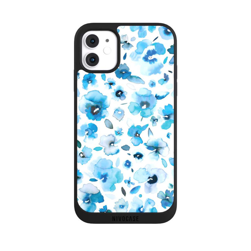iPhone 11 NIVOpure Blaue tropische Blumen