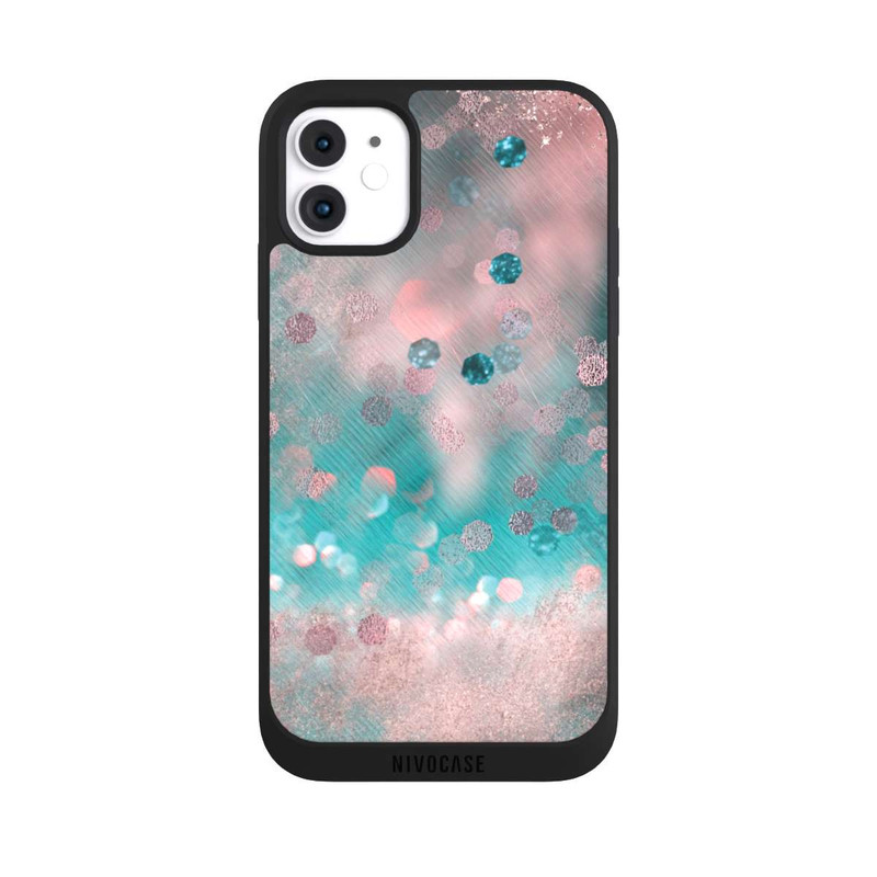 iPhone 11 NIVOpure Look pailleté glamour turquoise