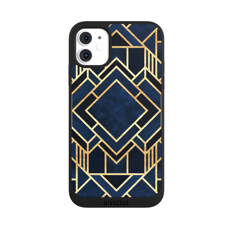 iPhone 11 NIVOpure Kunst Deko Blau Golddruck