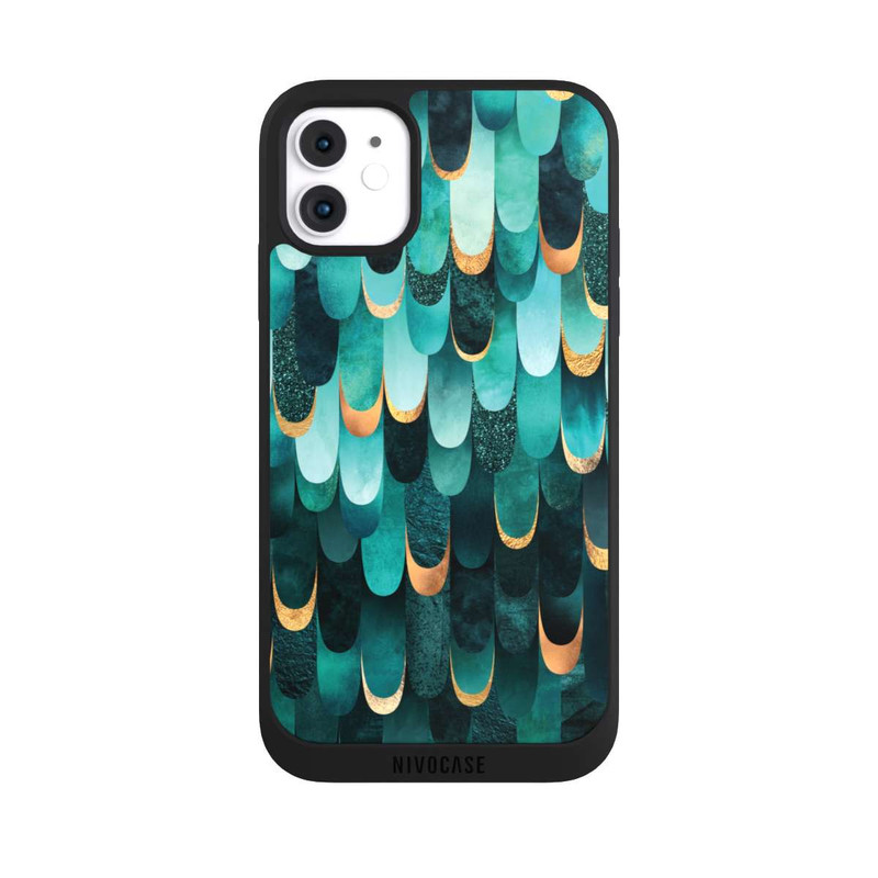 iPhone 11 NIVOpure Gefiedert Türkis Golddruck