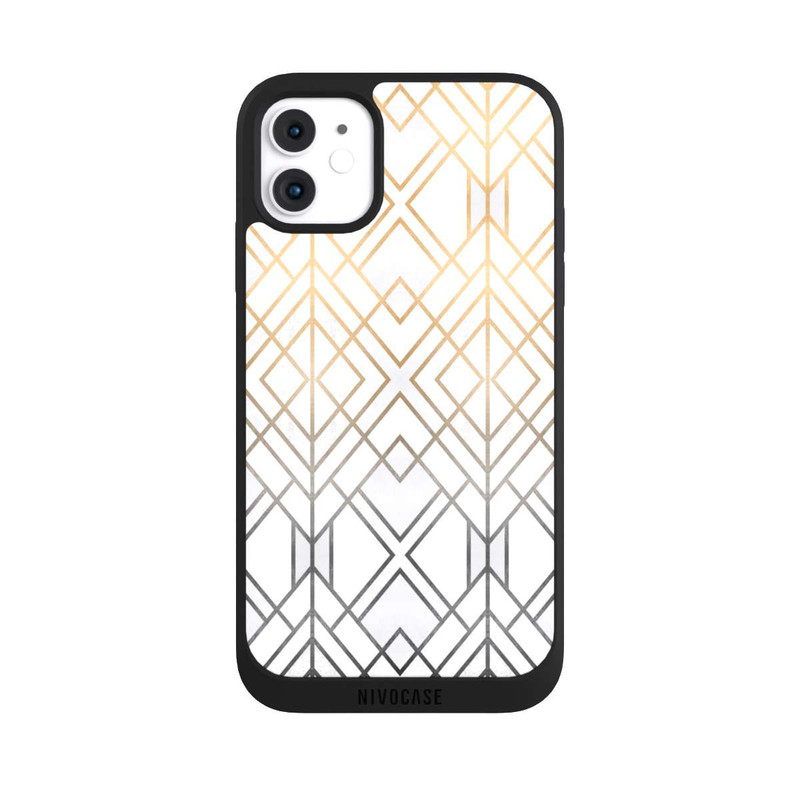 iPhone 11 NIVOpure Imprimé Geo Gold doré et gris