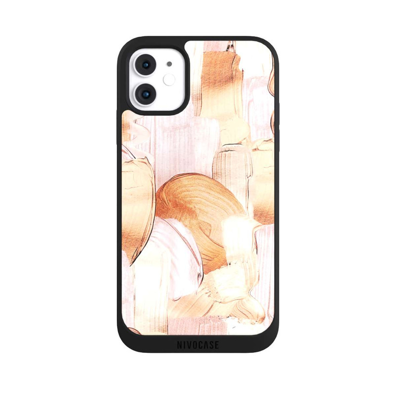 iPhone 11 NIVOpure Weiß/Gold Pinsel Muster