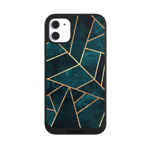 Apple iPhone 11 NIVOpure Tief Blaugrün Stein Gold Druck