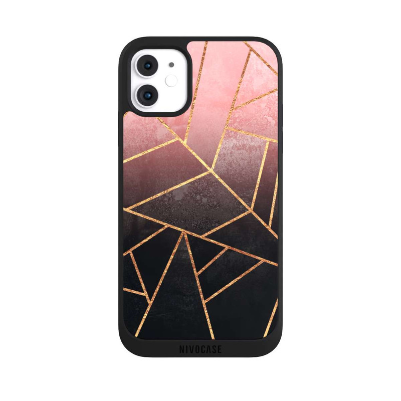 iPhone 11 NIVOpure Pinker und Schwarzer Stein Gold Druck