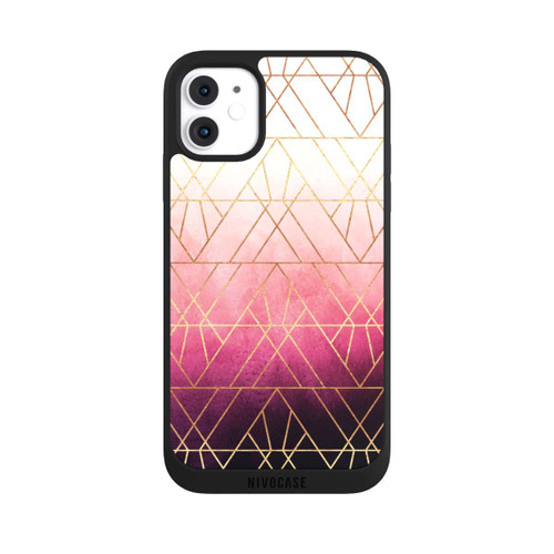 Apple iPhone 11 NIVOpure Pink Ombre Triangles Gold Print