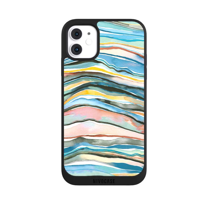 iPhone 11 NIVOpure Achatschichten Aquarellblau
