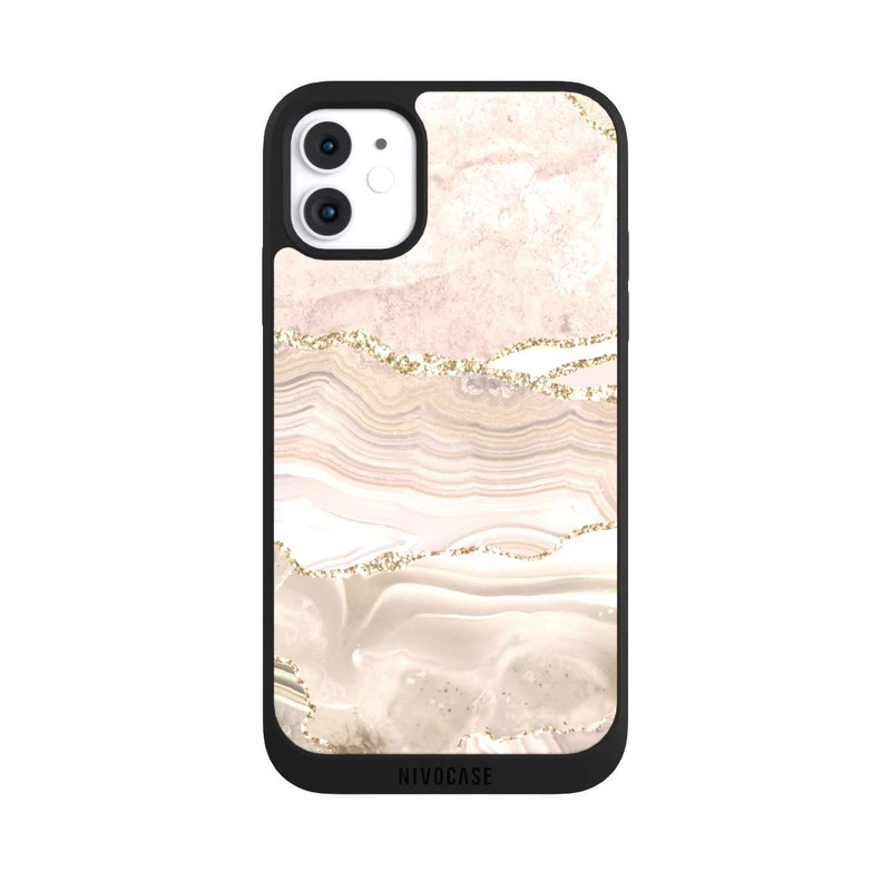 iPhone 11 NIVOpure Marmor rosa-goldene Streifen