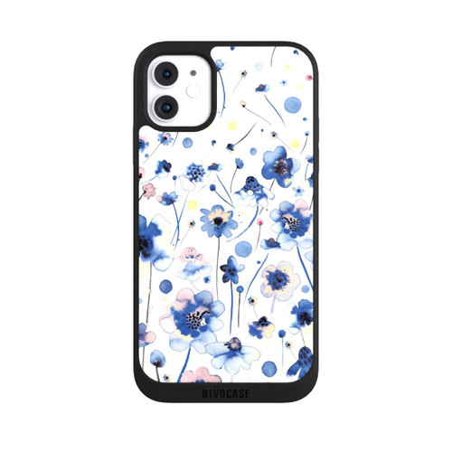 Apple iPhone 11 NIVOpure Watercolor Ink Blue Flowers