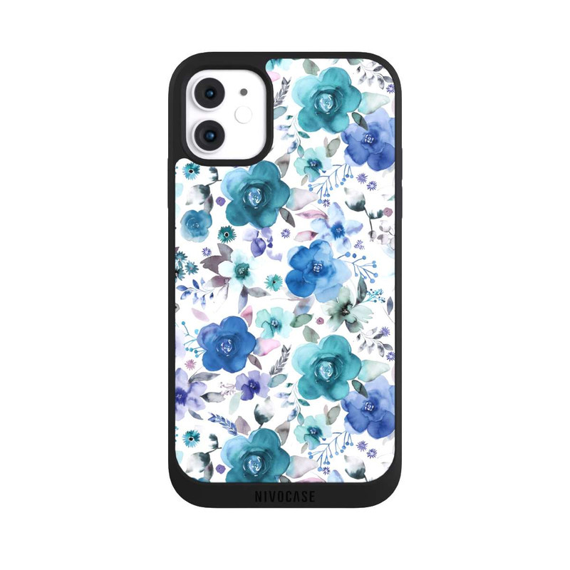 iPhone 11 NIVOpure Bouquets de fleurs d'hiver bleu