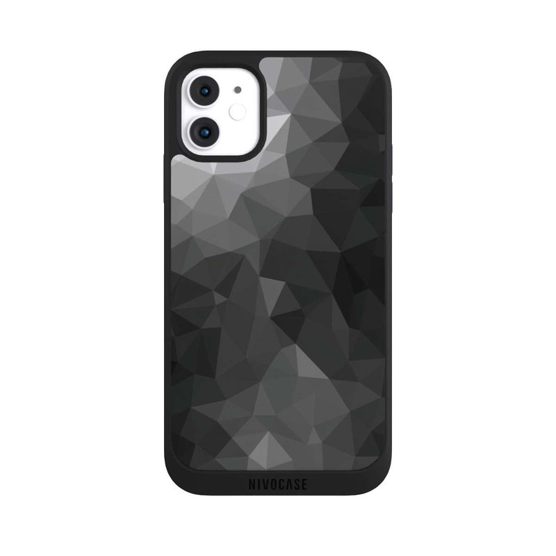 iPhone 11 NIVOpure Polygonales Mosaik Schwarz/Weiß