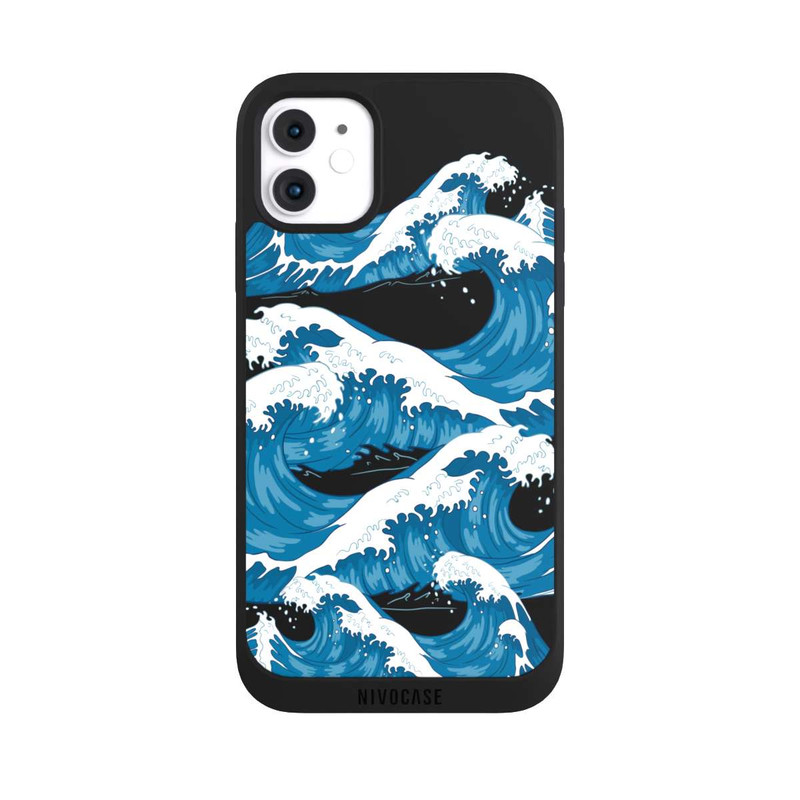 iPhone 11 NIVOpure Vagues de mer noires Kanagawa