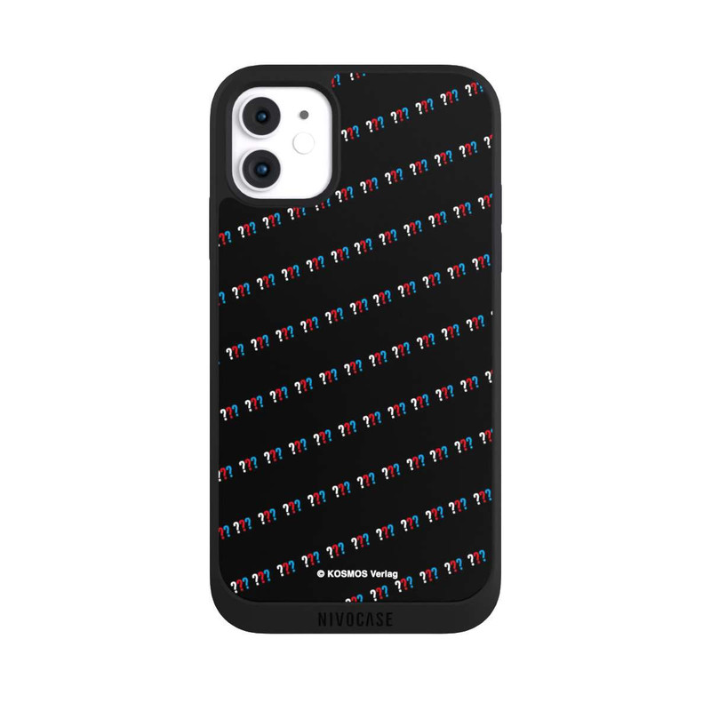 iPhone 11 NIVOpure Drei Fragezeichen Muster Schräg