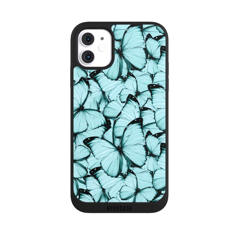 iPhone 11 NIVOpure Teal Schmetterlinge