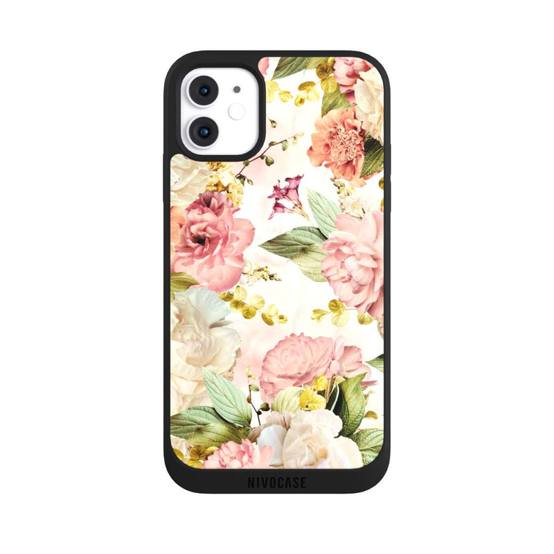 iPhone 11 NIVOpure Cadre fleur pivoines beige