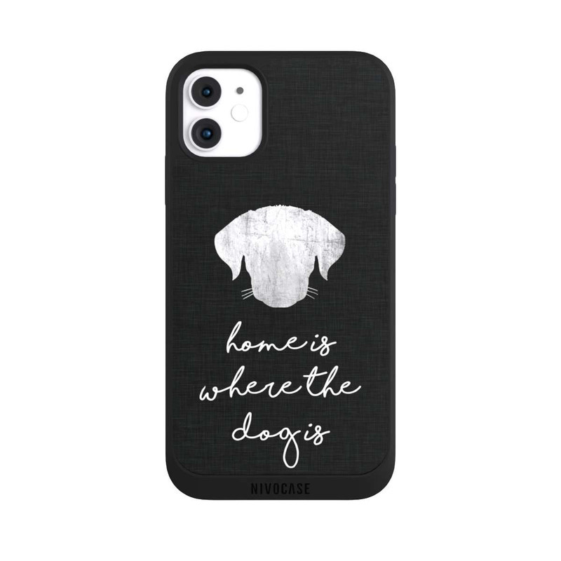 iPhone 11 NIVOpure Home Is Where The Dog Is - White on Black