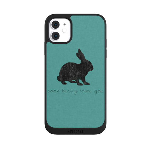Apple iPhone 11 NIVOpure Some Bunny Loves You - Black on Turquoise