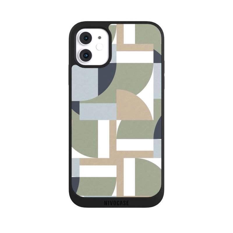 iPhone 11 NIVOpure Futuristic Bauhaus Polygons Beige