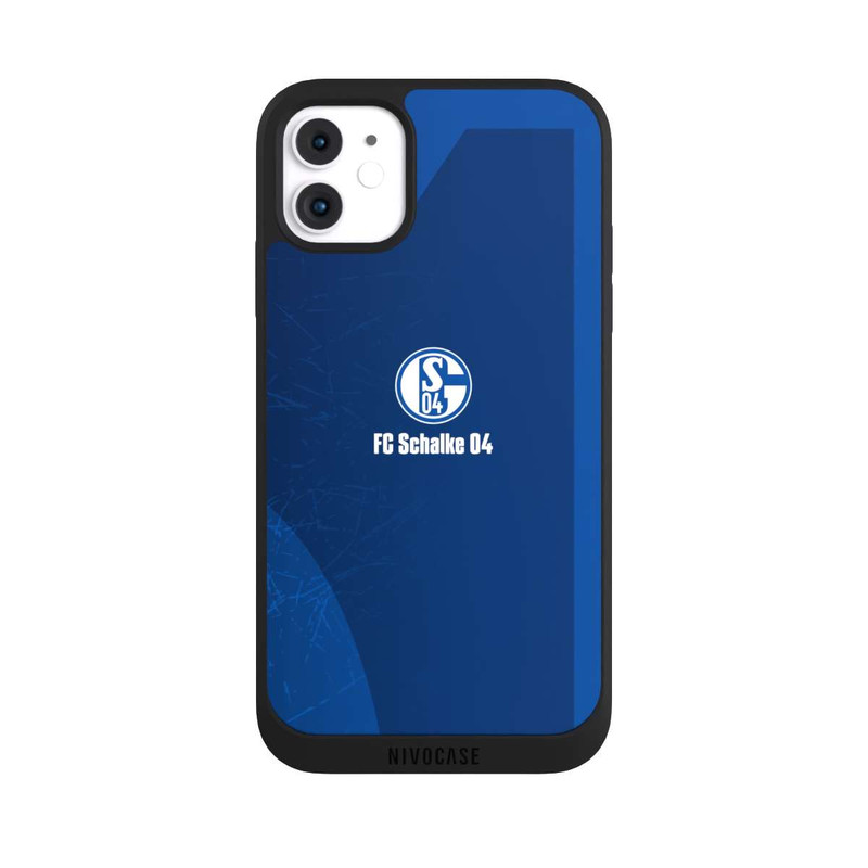 iPhone 11 NIVOpure Schalke 04 Blauer Hintergrund Mit Logo