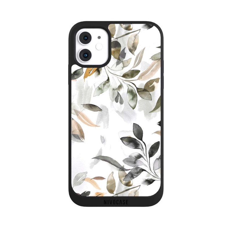 iPhone 11 NIVOpure Feuilles neutres à l’aquarelle