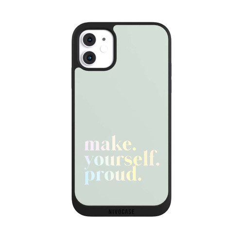 Apple iPhone 11 NIVOpure Make Yourself Proud Zitat-Minze und Farbverlauf