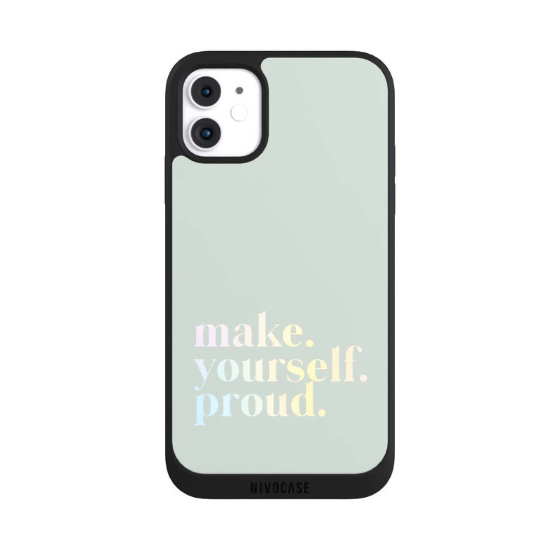iPhone 11 NIVOpure Make Yourself Proud Zitat-Minze und Farbverlauf