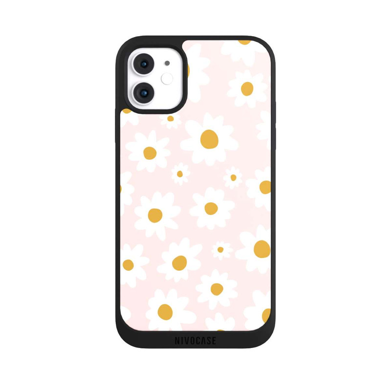 iPhone 11 NIVOpure Marguerites Rétro Pattern Rose