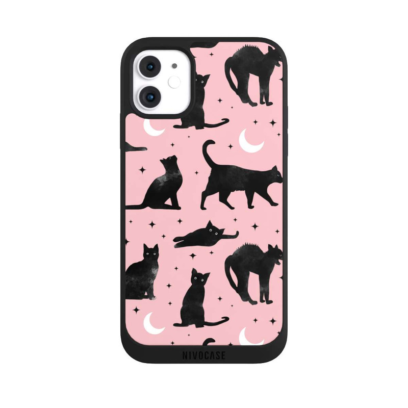 iPhone 11 NIVOpure Cats And Moon On Pink
