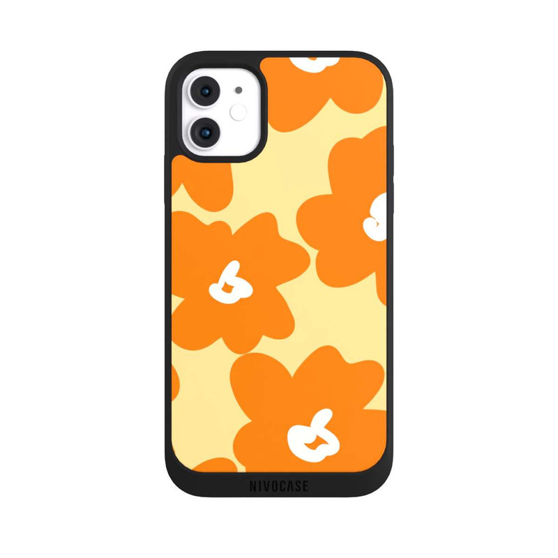 iPhone 11 NIVOpure Retro floral pattern Päivi yellow orange