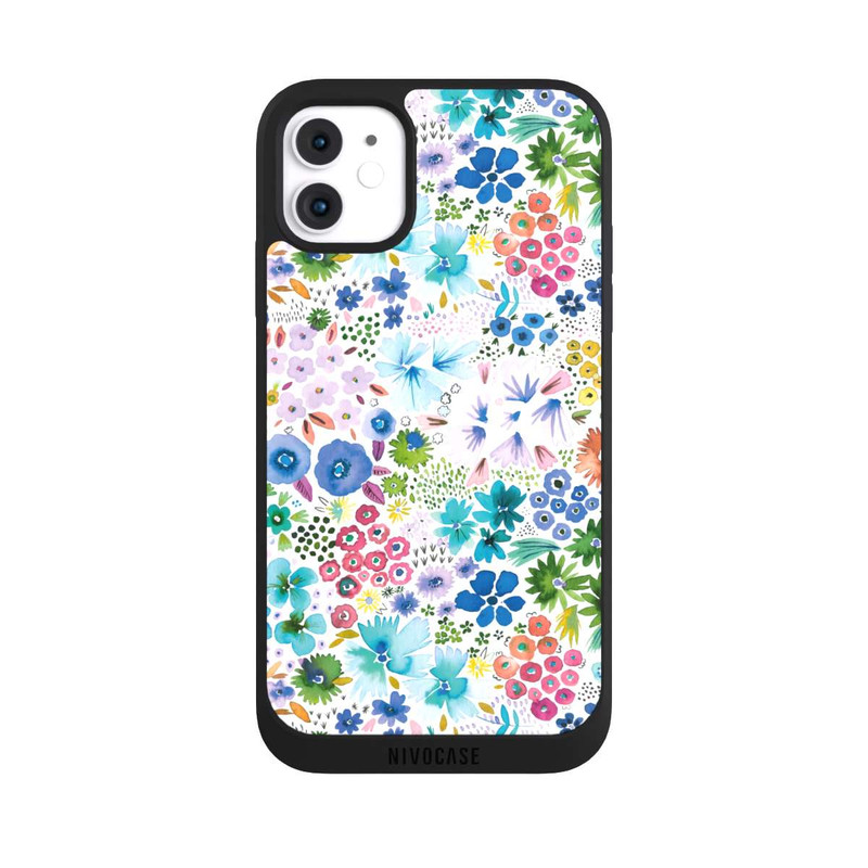 iPhone 11 NIVOpure Kunstvolle kleine Frühlingsblumen blau