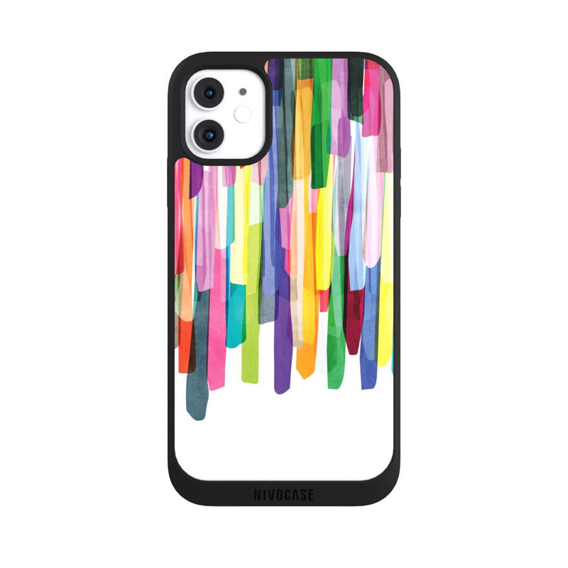 iPhone 11 NIVOpure Rayures colorées fond blanc