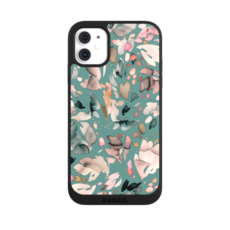 iPhone 11 NIVOpure Fleurs abstraites, pétales vert