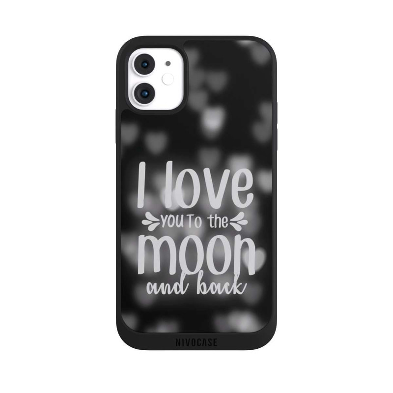 iPhone 11 NIVOpure I Love You to The Moon And Back Black Hearts